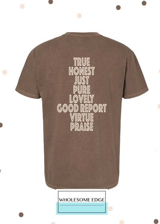 Philippians 4:8 Mindset with Bow - Christian Tee