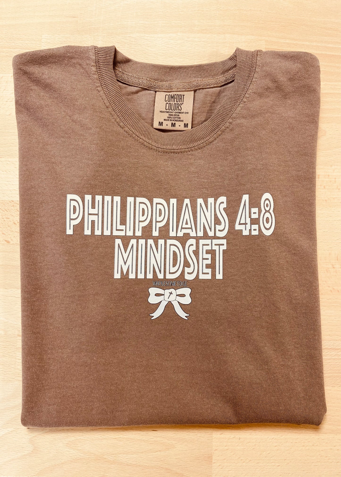 Philippians 4:8 Mindset with Bow - Tee