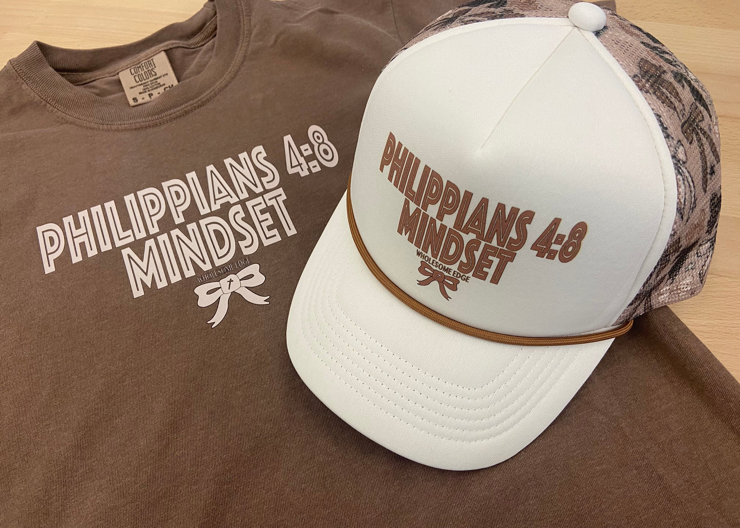 Philippians 4:8 Mindset with Bow - Hat