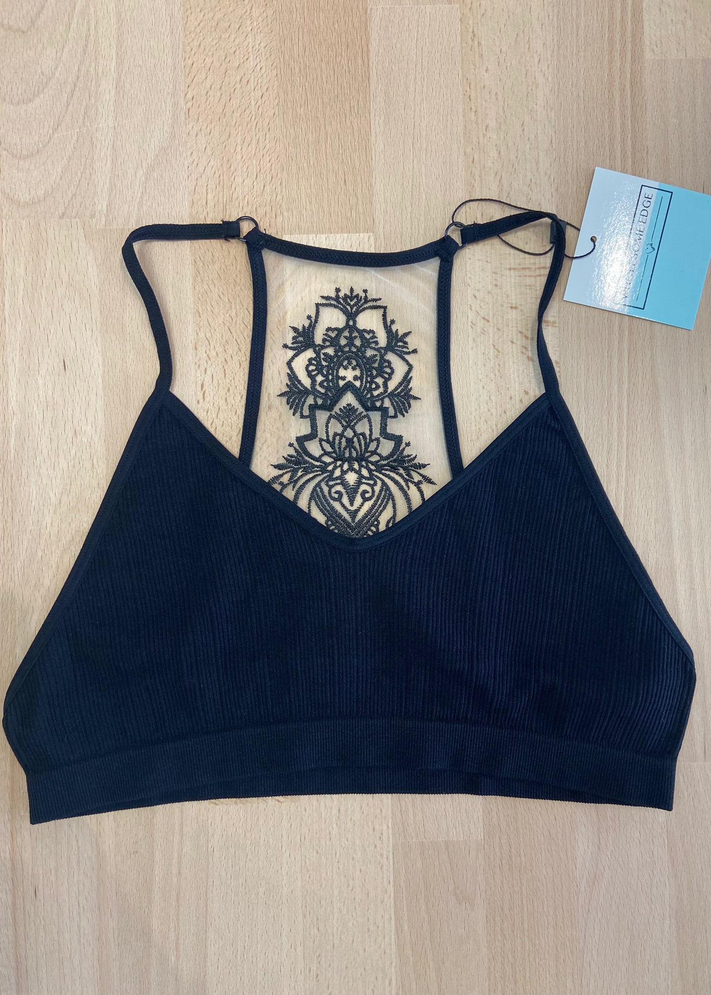 Back Tattoo Bralette - Black