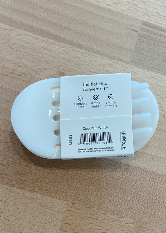 Teleties - Flat Round Clip - Large/Coconut White