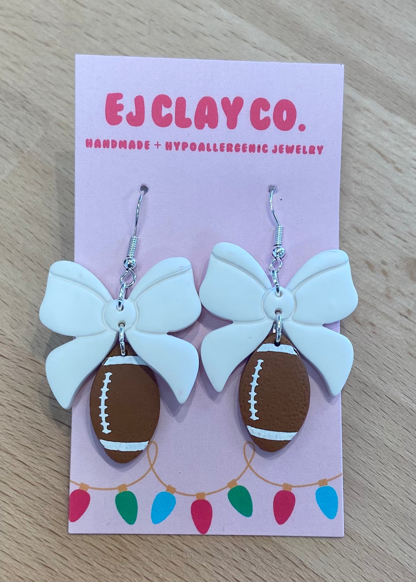 Football & Bow Earrings