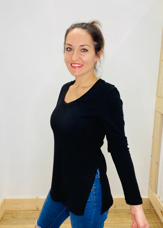 Stylish V Split Sides Top