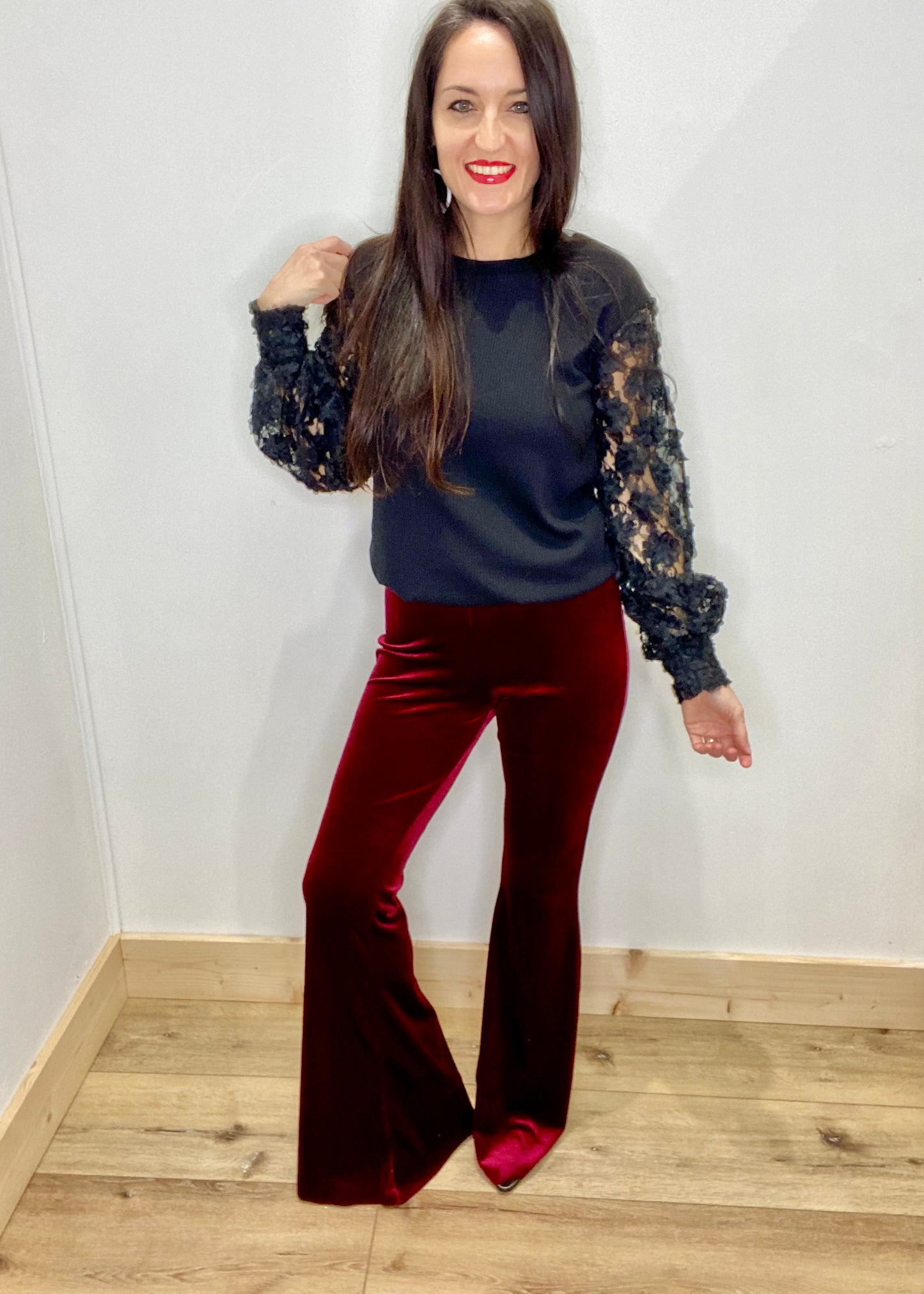 Fine Wine Velvet Flare Pants