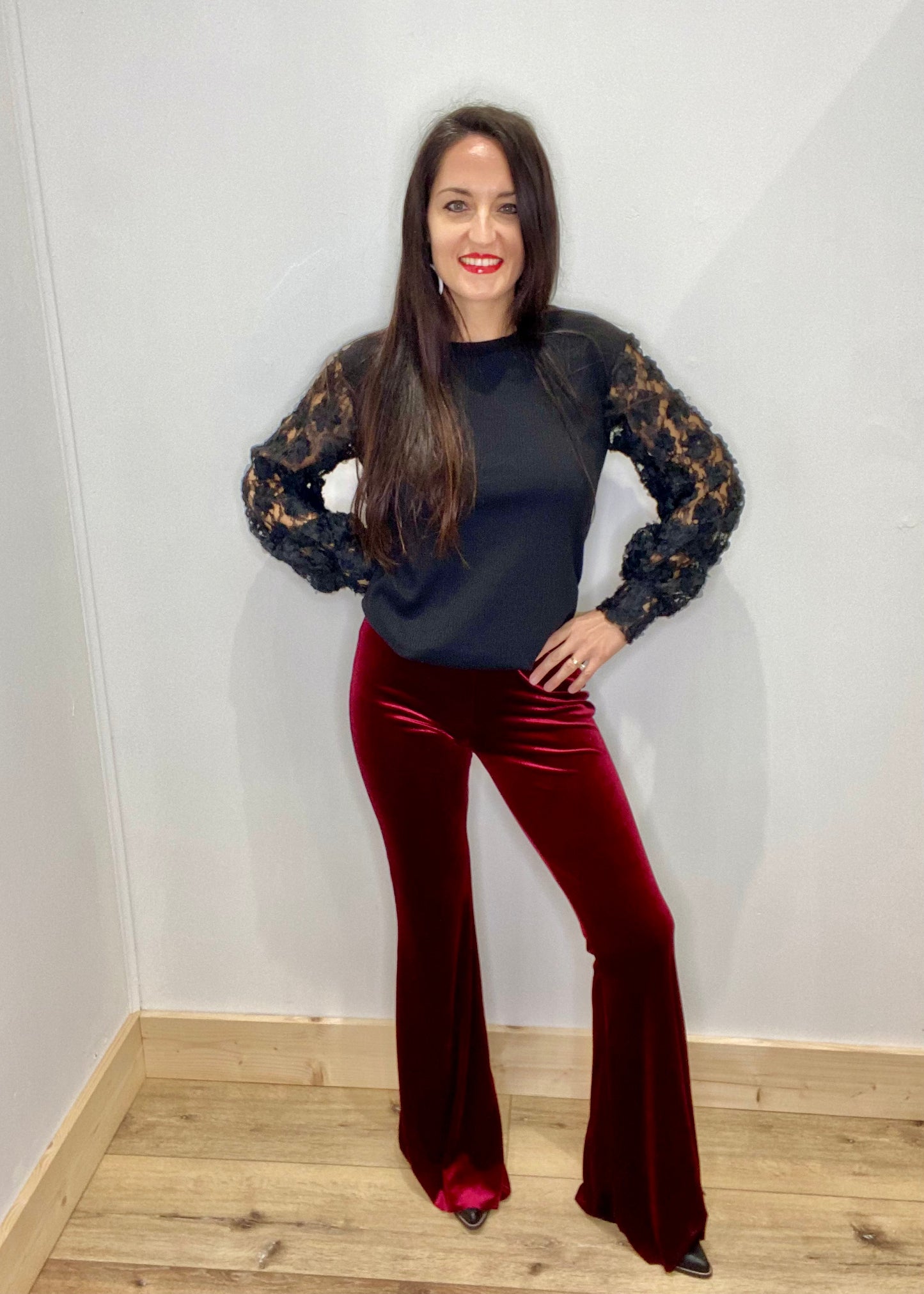 Fine Wine Velvet Flare Pants