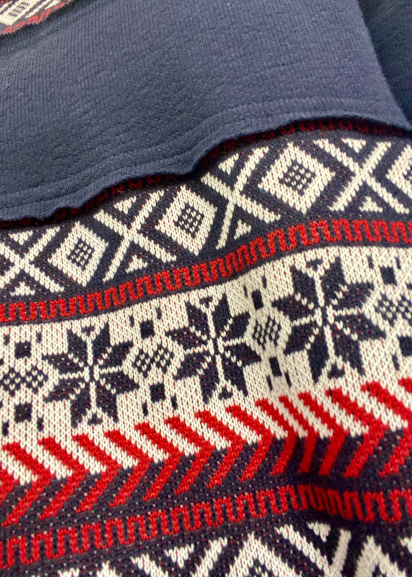 Wintery Bliss Knit Contrast Top - Navy