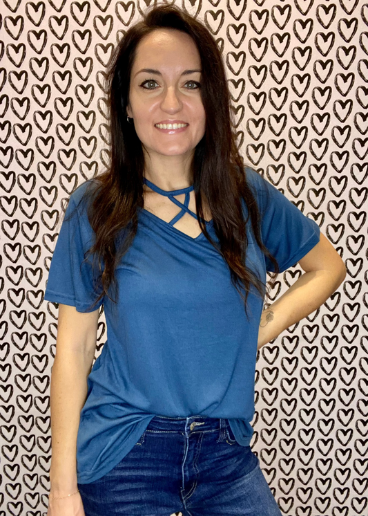 Criss Cross Neckline Top