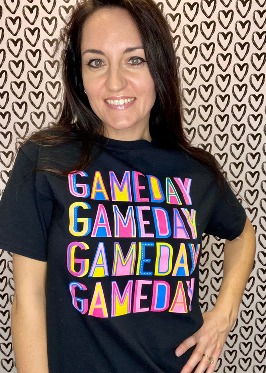 DOORBUSTER! Neon Game Day Tee - Black