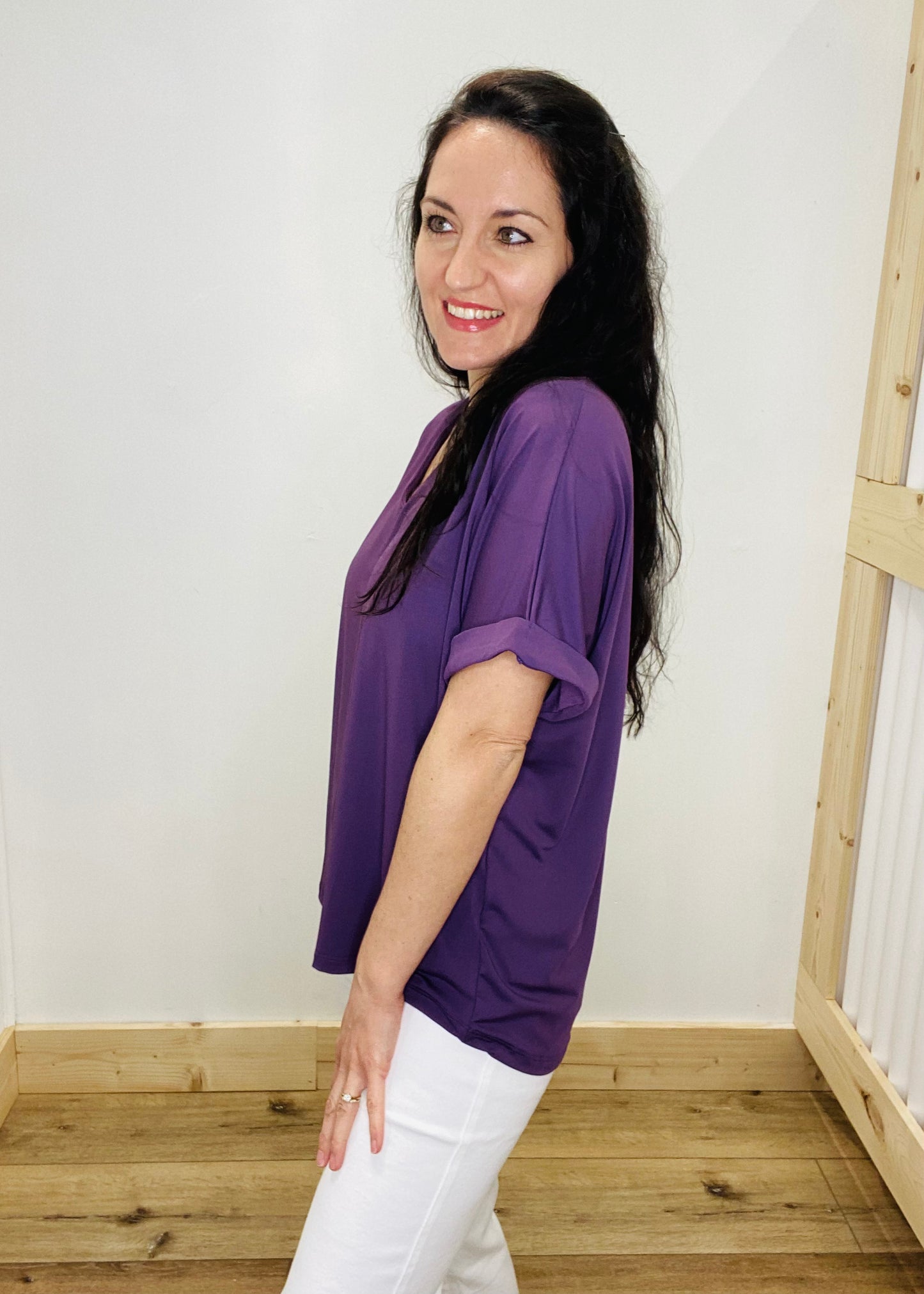 Collared & Cuffed Top - Purple