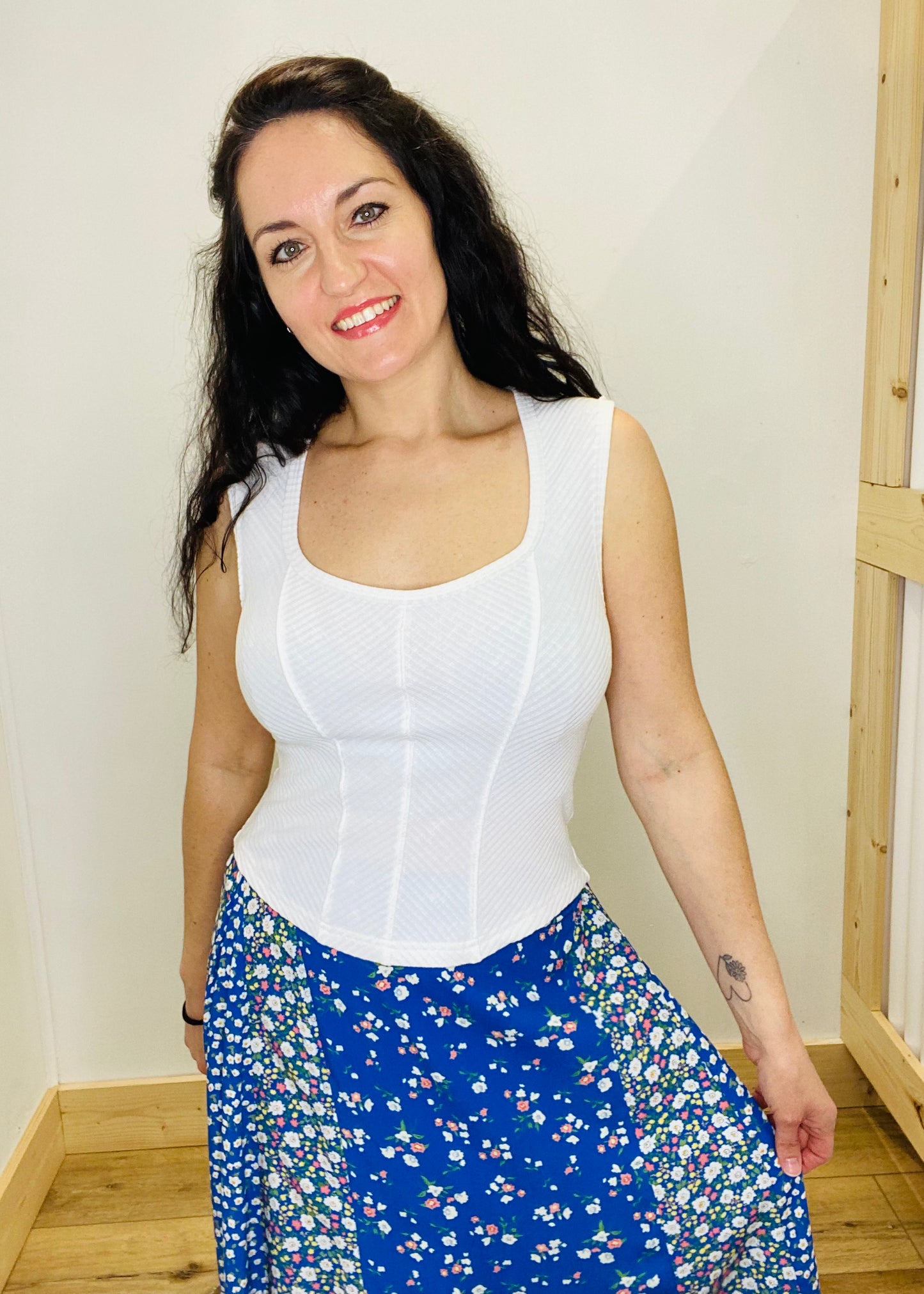 So Adorned Floral Skirt - Blue
