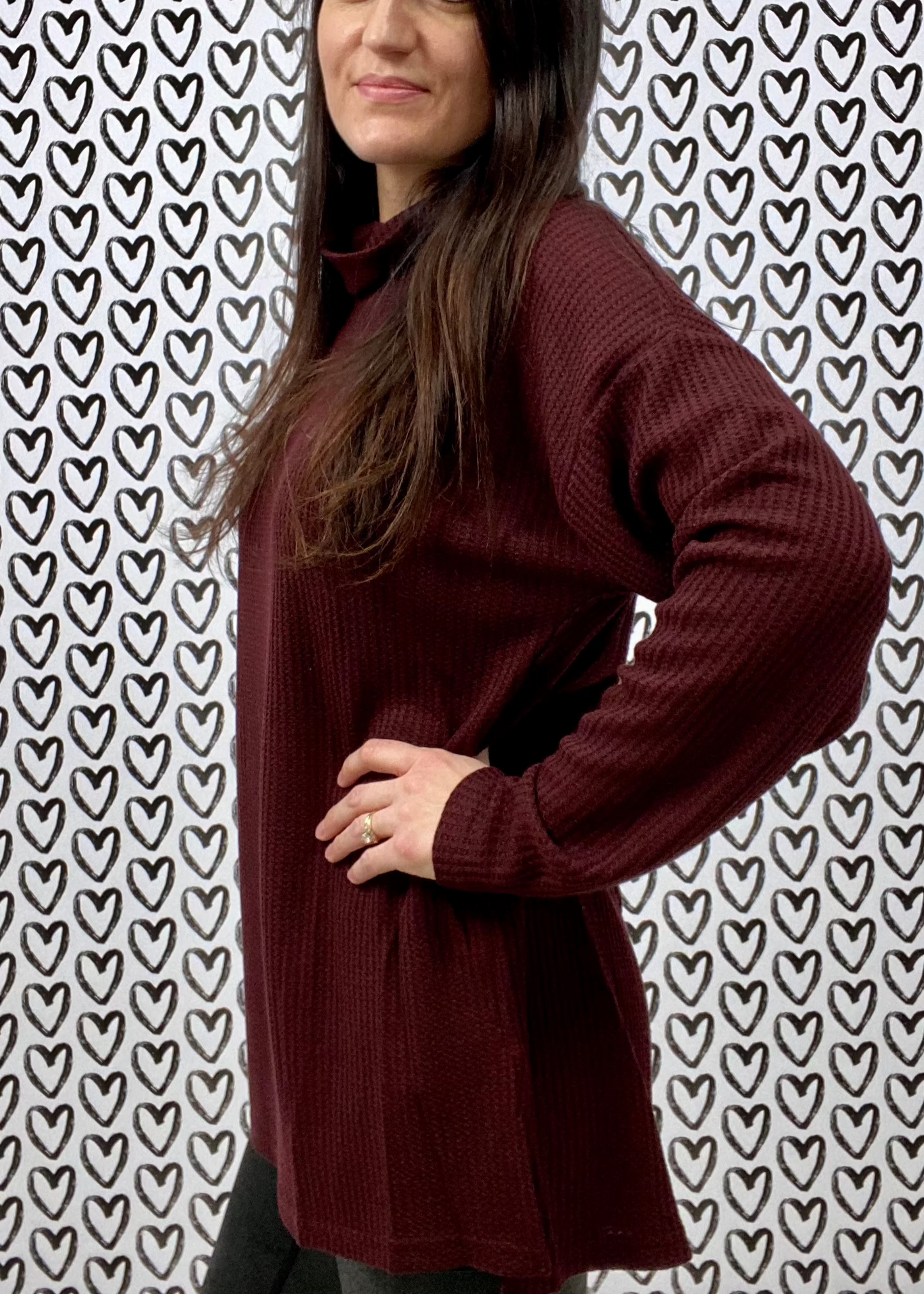 Cowl Neck Oversized Tunic Top