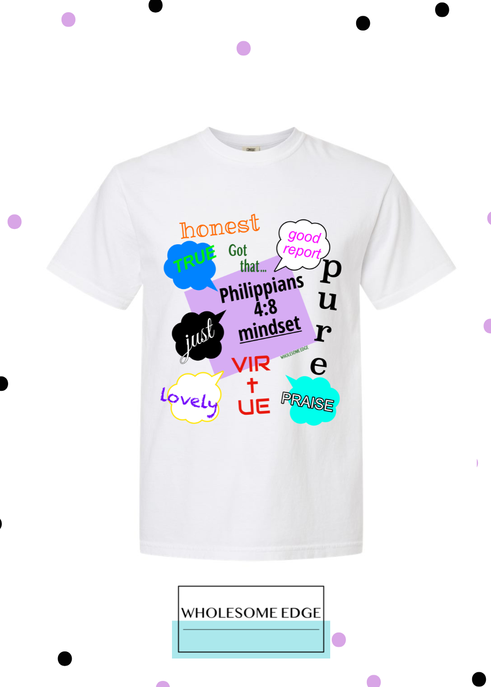 Philippians 4:8 Mindset Retro - Christian Tee - Youth