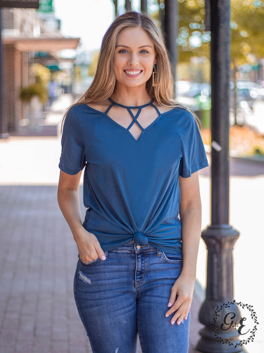 Criss Cross Neckline Top