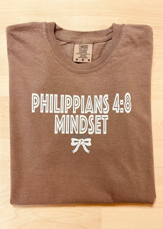 Philippians 4:8 Mindset with Bow - Tee