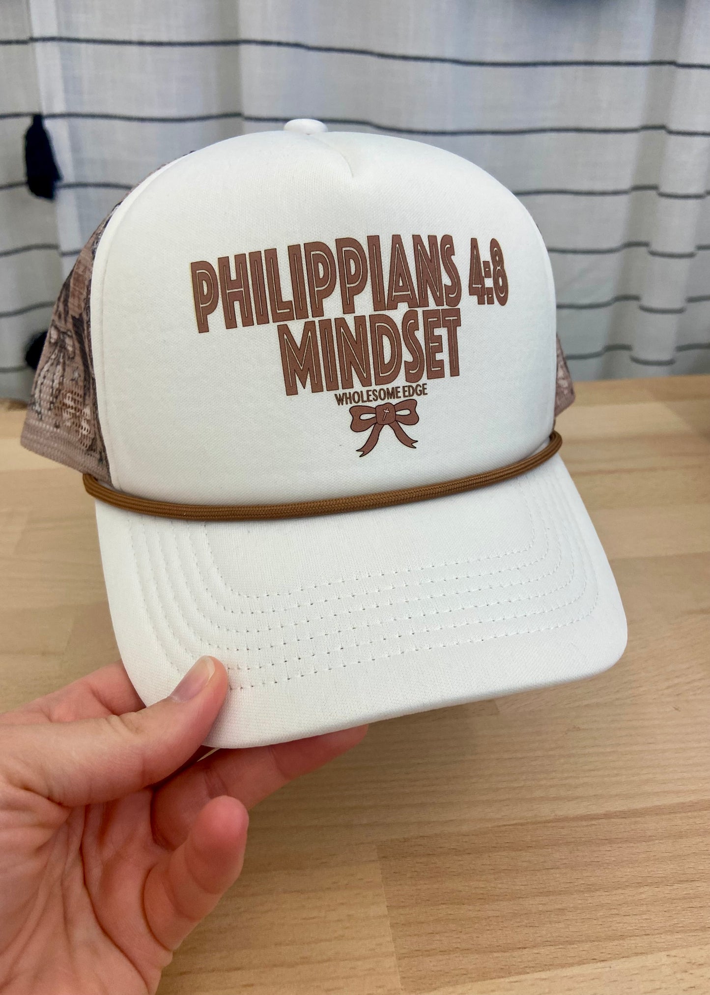Philippians 4:8 Mindset with Bow - Hat