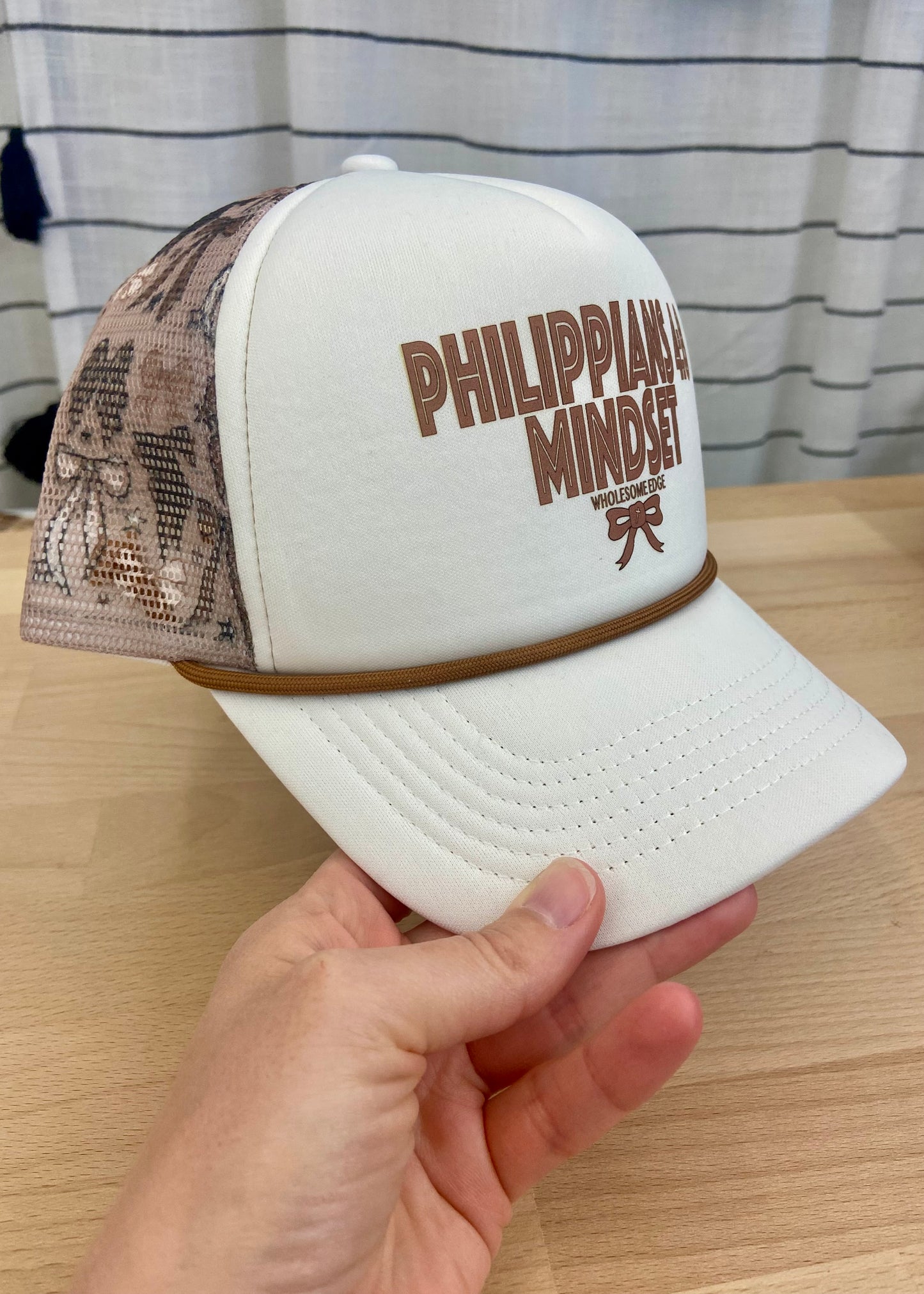 Philippians 4:8 Mindset with Bow - Hat