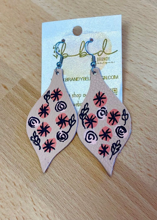 BBD Hand Painted Mae - Light Pink Coral & Black
