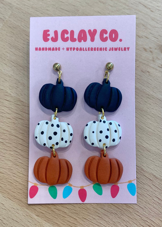 Speckled Pumpkin Trio Earrings