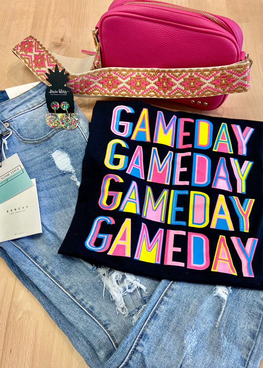 DOORBUSTER! Neon Game Day Tee - Black