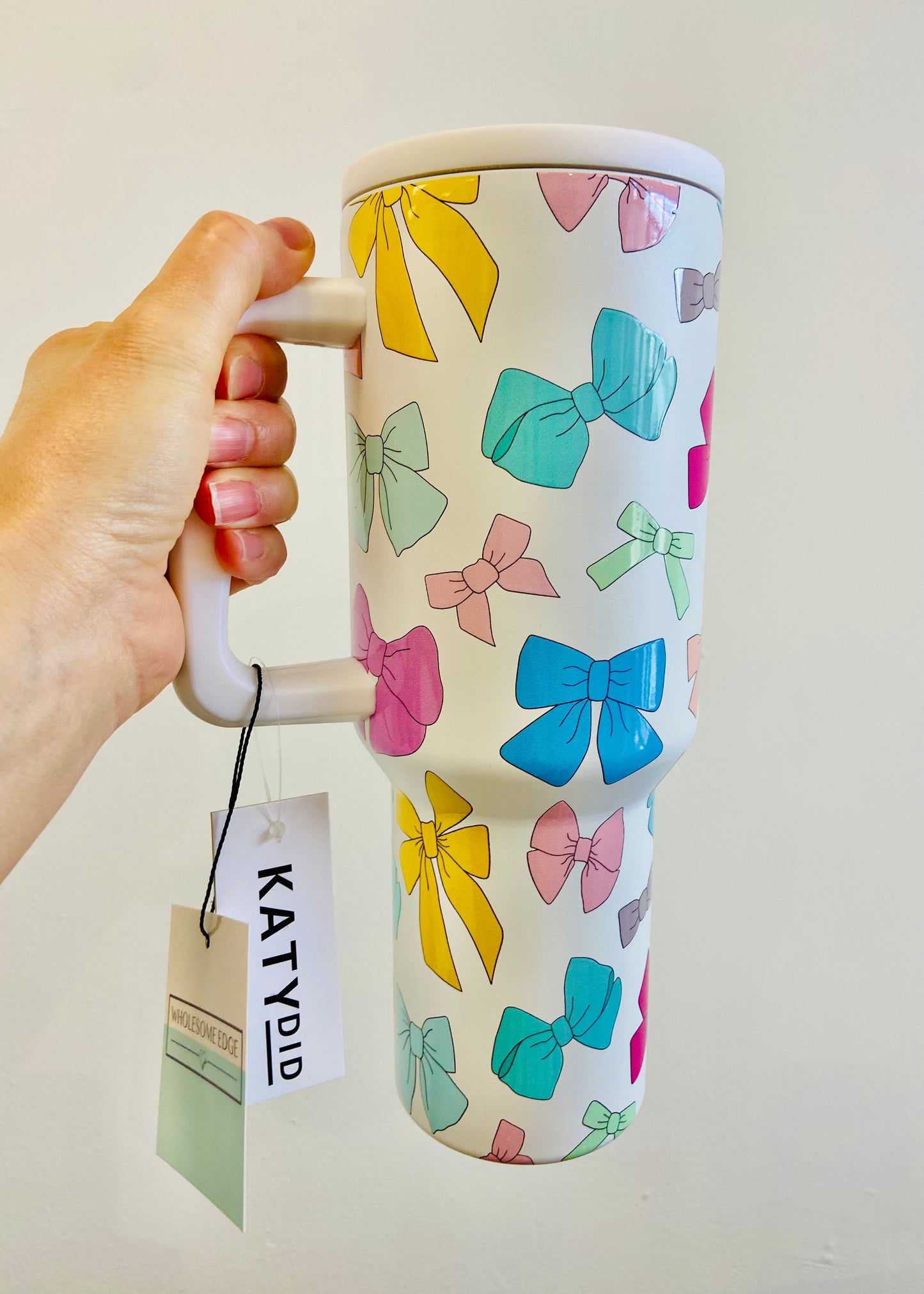 Katydid Multi-Colored Bows Tumbler