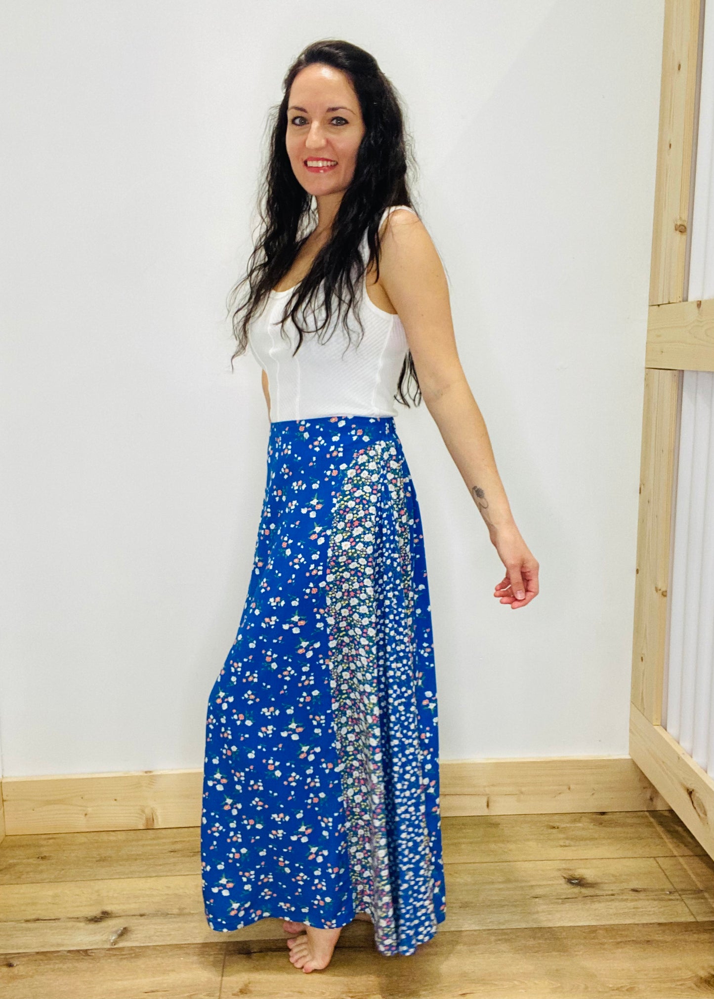 So Adorned Floral Skirt - Blue
