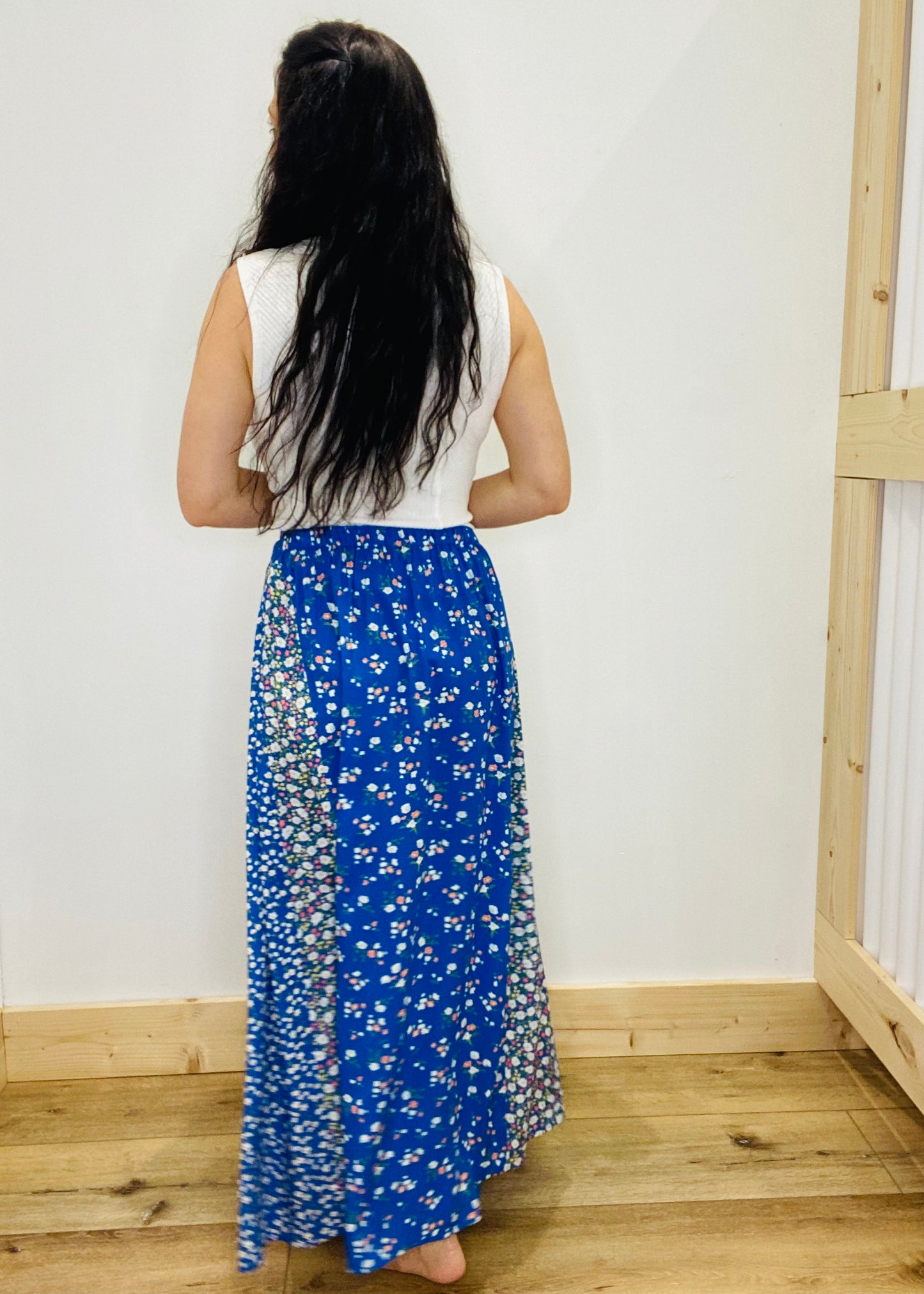 So Adorned Floral Skirt - Blue