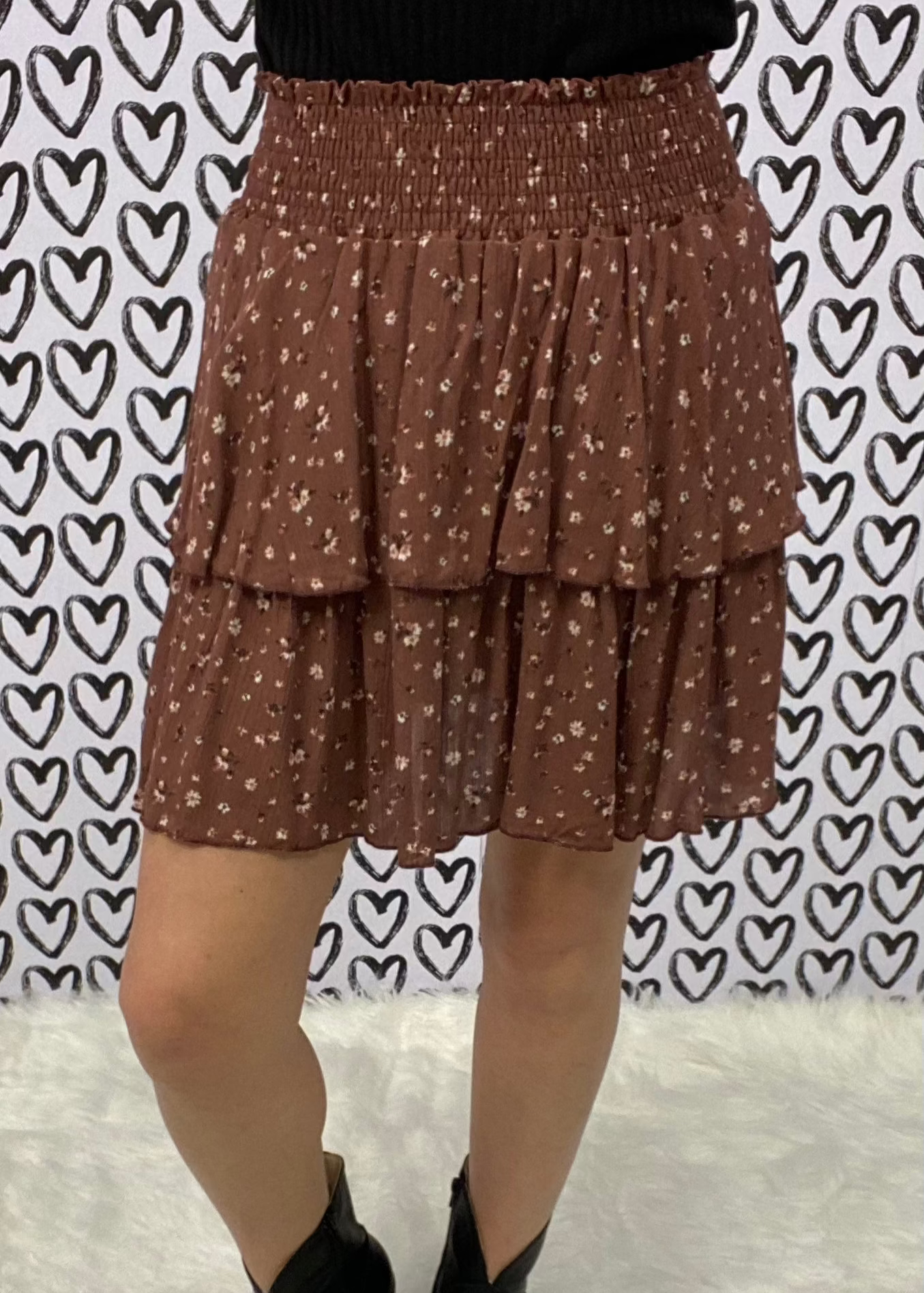 Floral Tiered Midi Skirt