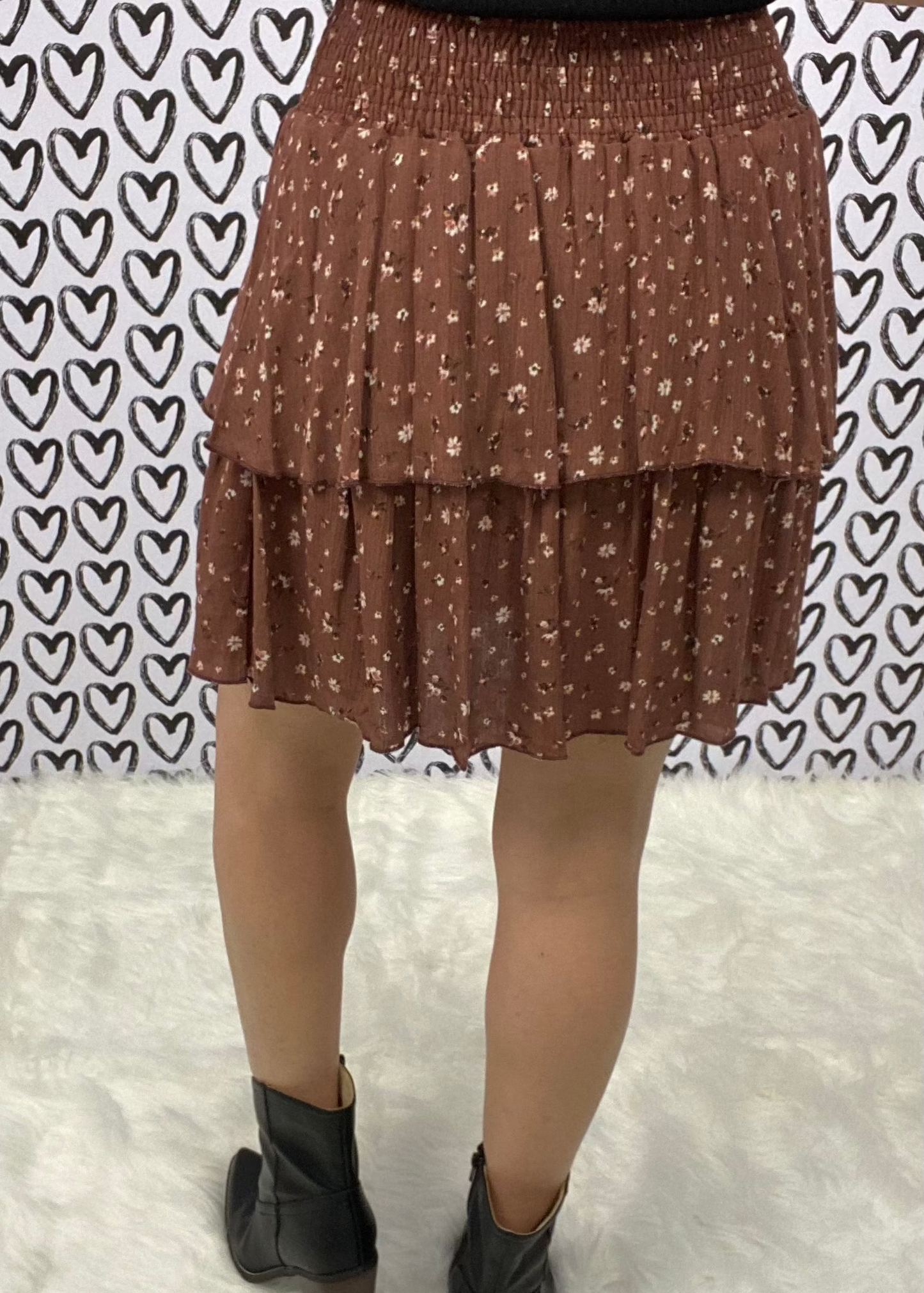 Floral Tiered Midi Skirt