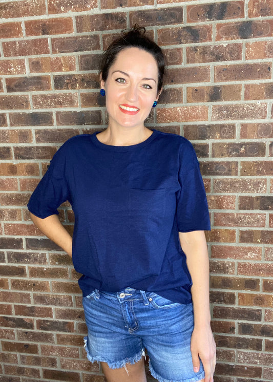 Easy Fit Pocket Tee - Navy