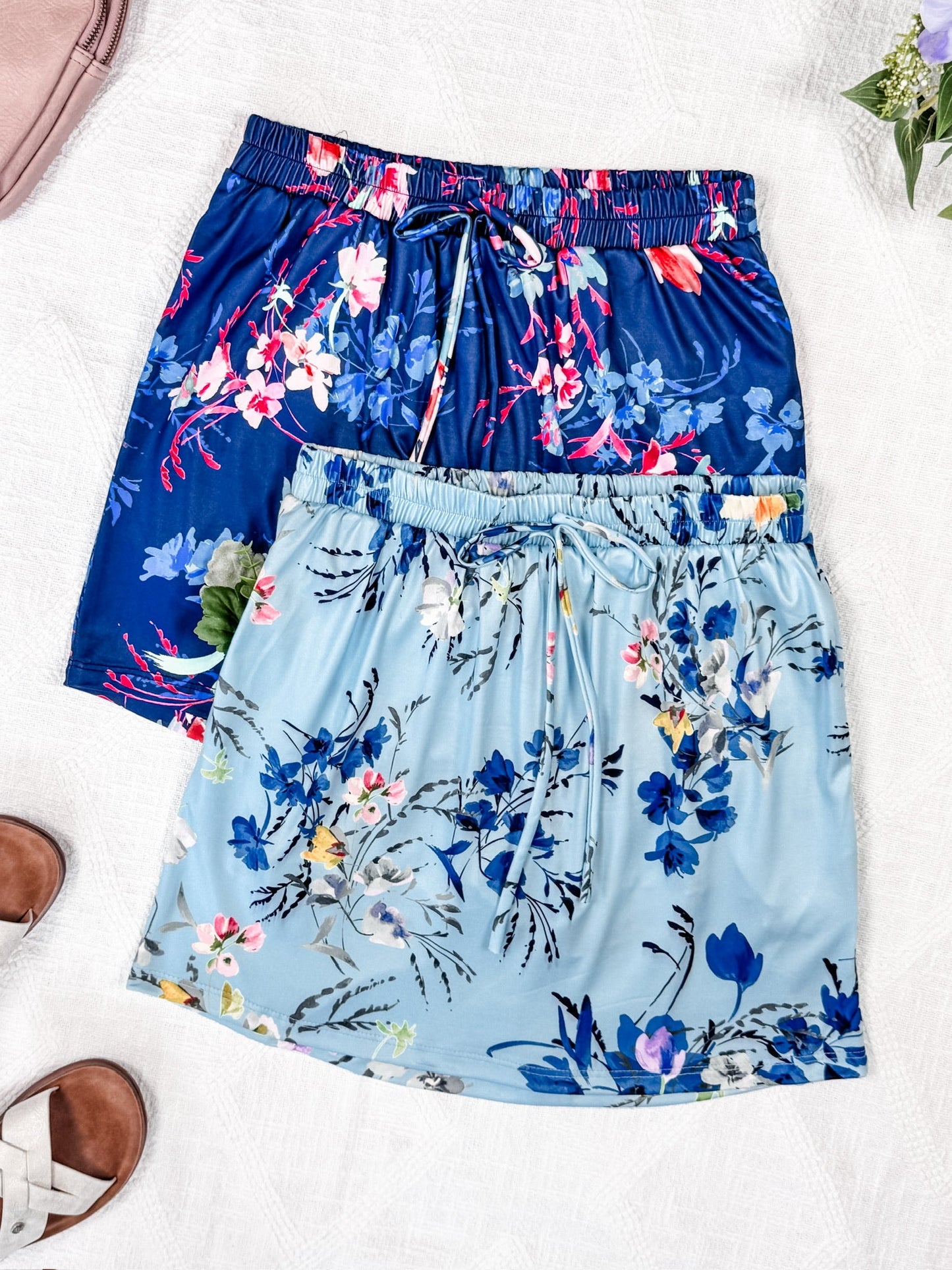 Sienna Skort - Light Blue Floral Bliss